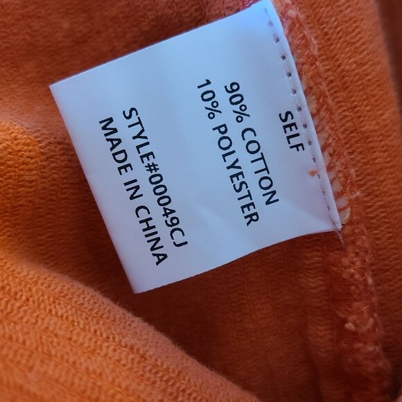 Orange Cropped Corduroy Jacket Football Sequin Raw Hem School Collegiate NEW Lg - Picture 6 of 10